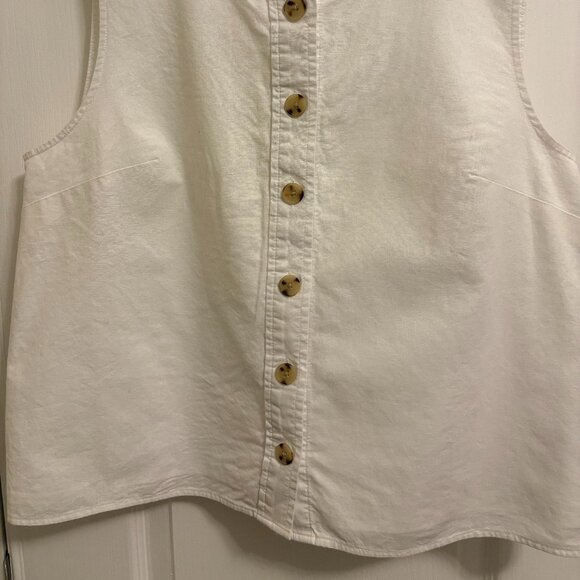 J. Crew Linen Vest Shirt - Size L - Picture 2 of 4